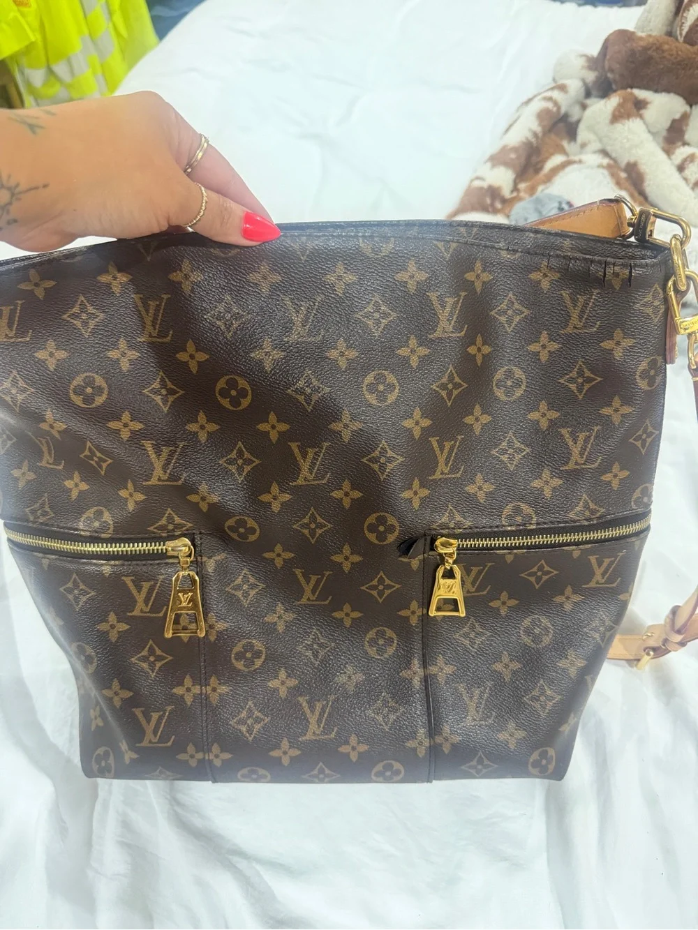 Louis Vuitton Millie  Brown Monogram Canvas Hobo Shoulder Bag